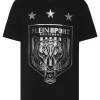 Philipp Plein T-shirt Round Neck SS Tiger Crest Edition black/silver Sale