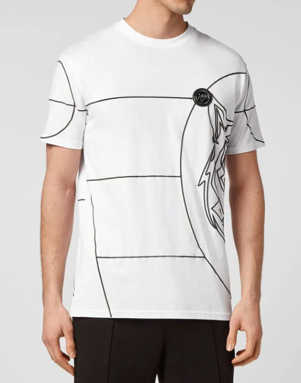 Philipp Plein T-shirt Round Neck SS Tiger Outlet