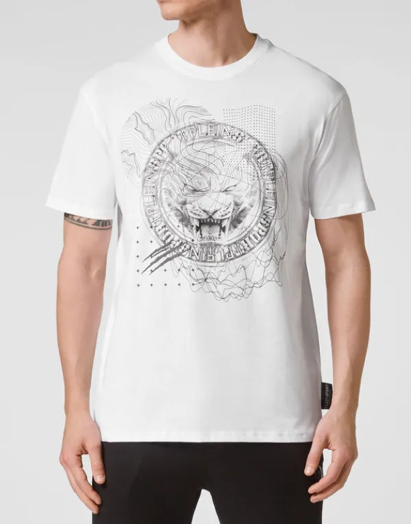 Philipp Plein T-shirt Round Neck SS Tiger Outlet