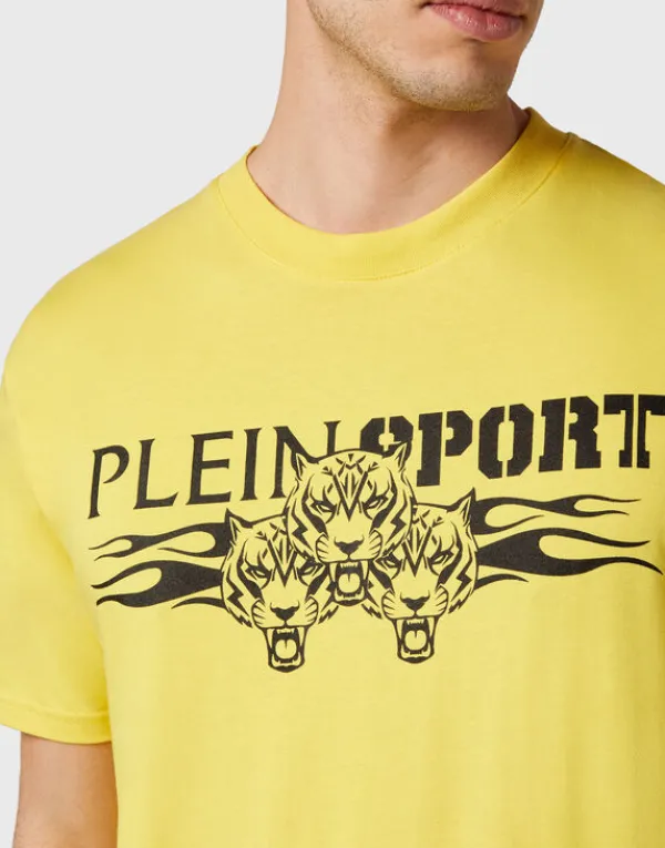 tshirt_round_neck_ss_tige_4-15.webp Philipp Plein T-shirt Round Neck SS Tiger YellowFluo/Black Sale