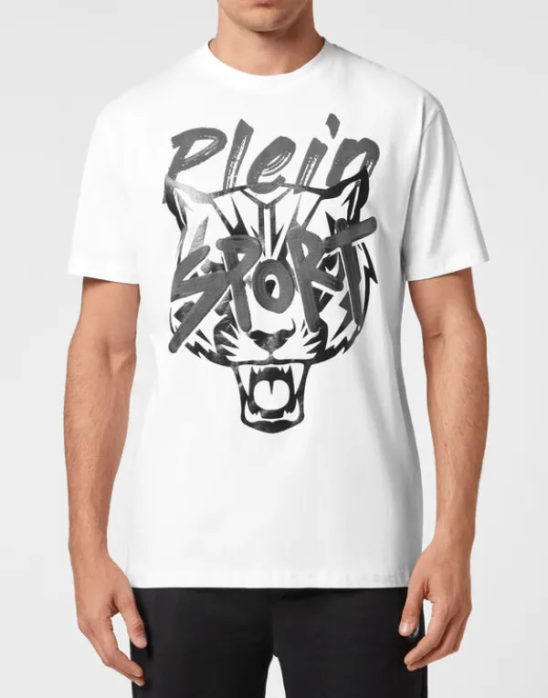 Philipp Plein T-shirt Round Neck Stencil Tiger Street Fighter New
