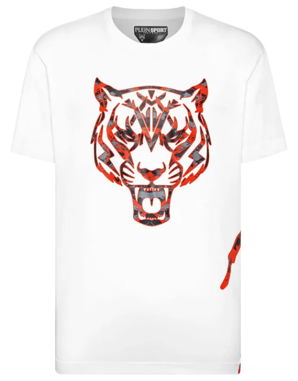 Philipp Plein T-shirt Round Neck Tiger white New