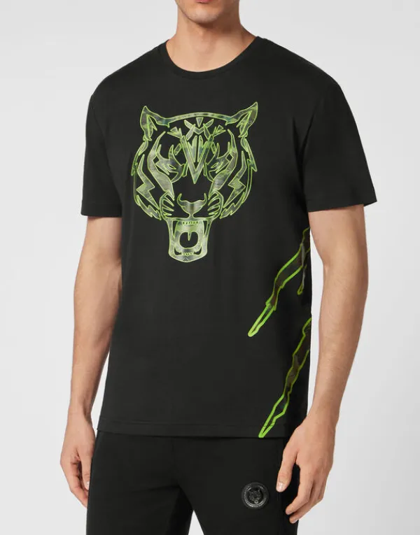Philipp Plein T-shirt Round Neck Tiger black Online
